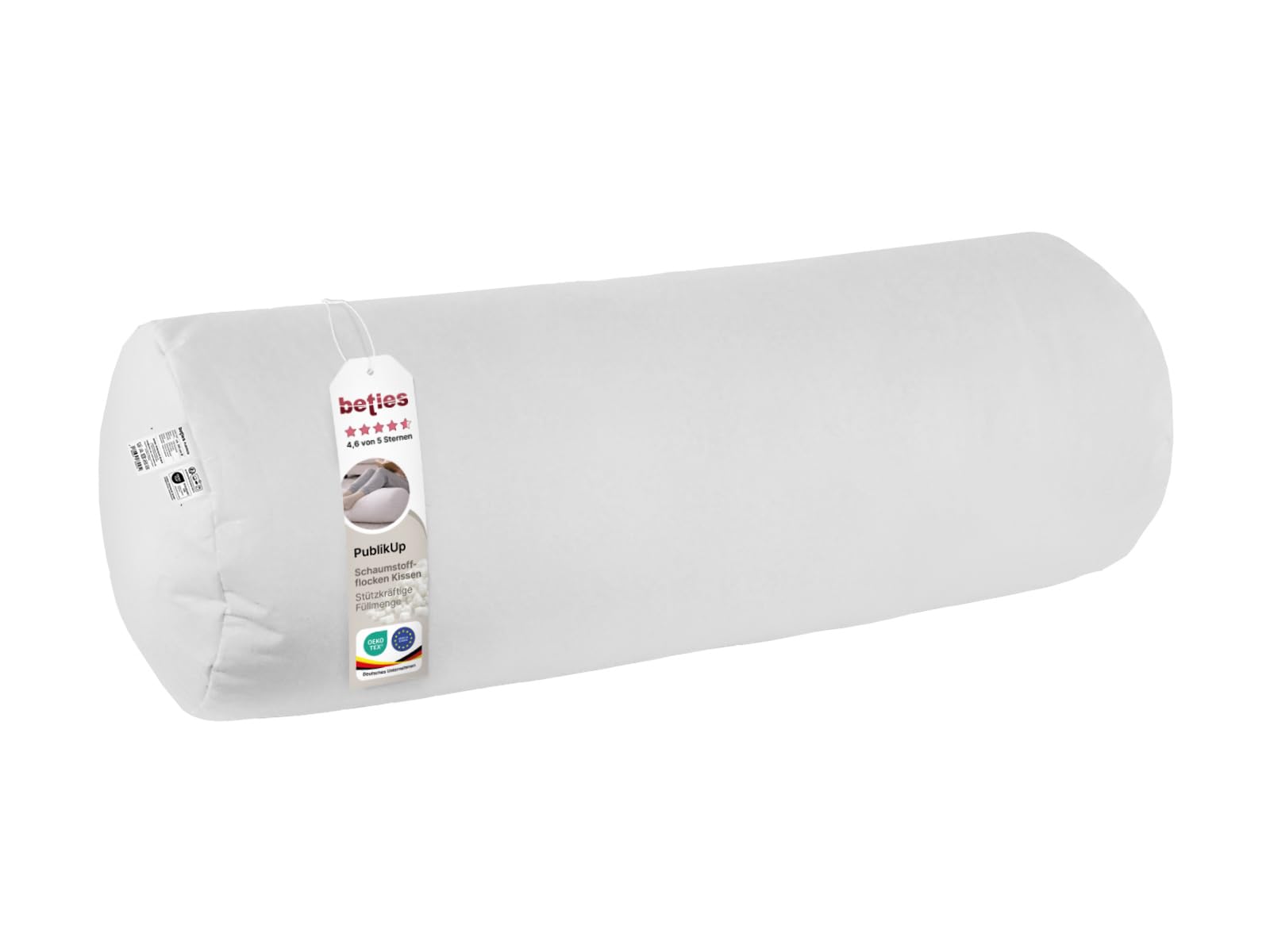 beties - PublikUp - Rolle 25x70 cm – extra Feste Yogarolle mit Schaumstoffflocken – variabel befüllbar – Lagerungsrolle & Beinrolle