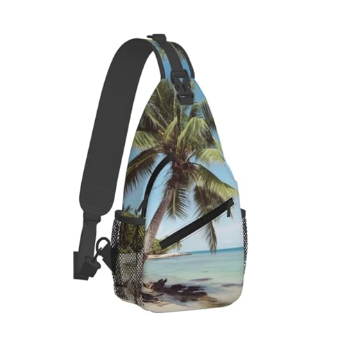 Bolso cruzado Beach Palm Tree para hombres y mujeres miniatura 3