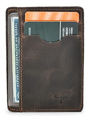 Carteira Porta Cartão,cnh,cédulas,cartões Couro Legítimo (Marrom Escuro)