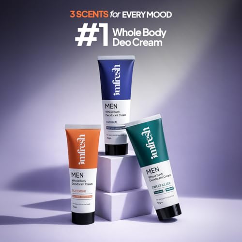 Image of imfresh Men Dopenight, Sweetkiller & Original 75gm each | Deodorant Cream For Whole body & Underarms Area | Long Lasting Odour Control | Helps in brightening underarms | Alcohol-Free | Natural Ingredients, As Seen on Shark Tank