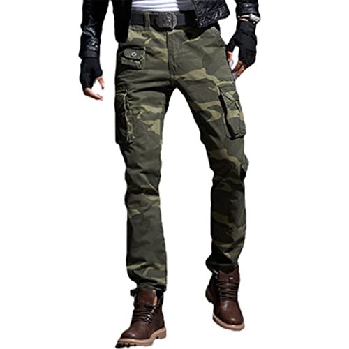 Rideneey Straight Cargo Casual Hosen Männer Militärtaktische Taktik Pantalon Tarnung Homme Slim Fit Black Hosen männlich Green Camouflage 34 Cover