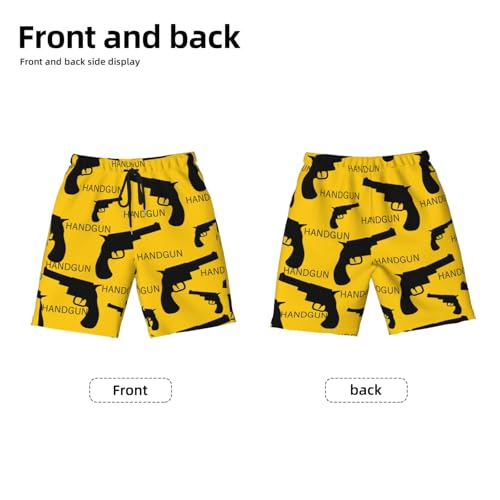 Boys Swim Trunks Fashion Handgun Gun Yellow Kids Swim Shorts Quick Dry Beach Board Pocket2
