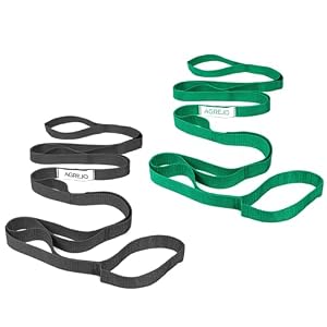 AGREJO Stretching Strap Yoga Strap Physical Therapy for Home Workout, 10 Loops Non-Elastic Stretch Band for Pilates, Flexibility, Exercise and Gymnastics