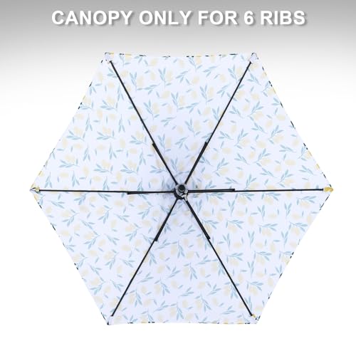 Image of MASTERCANOPY Patio Umbrella 7.5 ft Replacement Canopy for 6 Ribs-Yellow Lemon Canopy Only