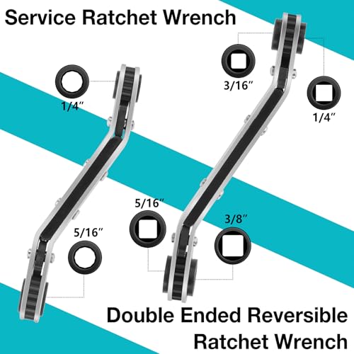 Image of DURATECH HVAC Service Wrench Set, 3 /16 inch, 1 /4 inch, 5 /16 inch, 3 /8 inch | Refrigeration Wrench, Air Conditioning & Refrigeration Equipment, Hex Bit Adapter