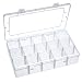 Outus Crafts Organizer Storage Box for Washi Tape, Art Supplies and Sticker, 15 Compartments, Clear