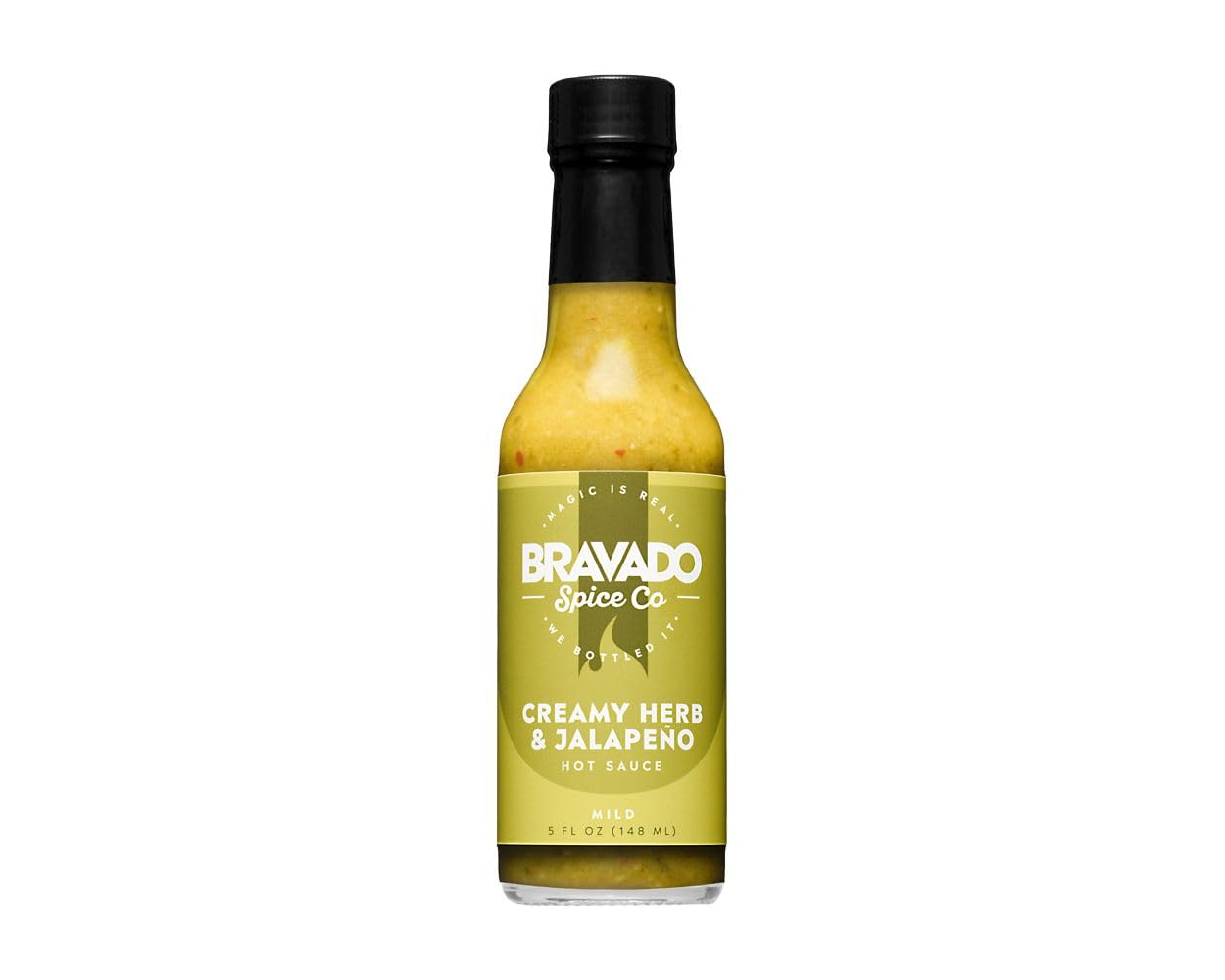 Creamy Herb And Jalapeño Hot Sauce By Bravado Spice Gluten Free, Vegan, Low Carb, Paleo Hot Sauce All Natural 5 oz Hot Sauce Bottle Award Winning Gourmet Hot Sauce
