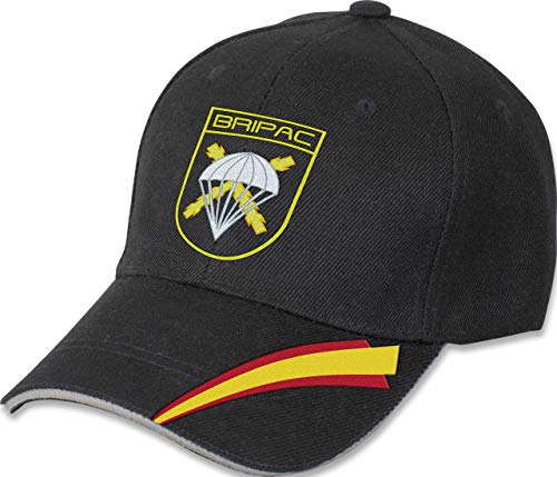 Tiendas LGP- Barbaric- Gorra Bordada Brigada Paracaidista BRIPAC, Talla única. con Presilla de adaptación, Color Negro