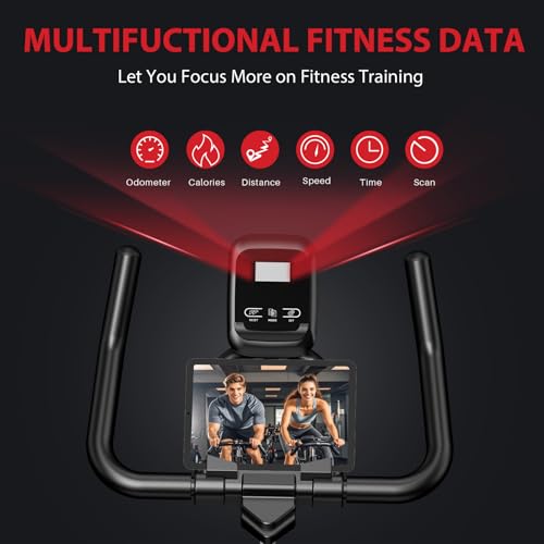 Advamsoler Exercise Bike for Home Gym Use, Indoor Cycling Spin Bike with LCD Display & Tablet Holder, Quiet Stationary Bike for Fitness Cardio Workout - Image 3