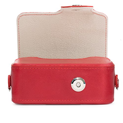 Megagear Leather Camera Case With Strap Compatible With Sony Cyber-Shot Dsc-Rx100 Vii, Zv-1, Dsc-Rx100 Vi, Dsc-Rx100 V, Dsc-Rx100 Iv, Dsc-Rx100 Iii, Dsc-Rx100 Ii - Red #TOP6