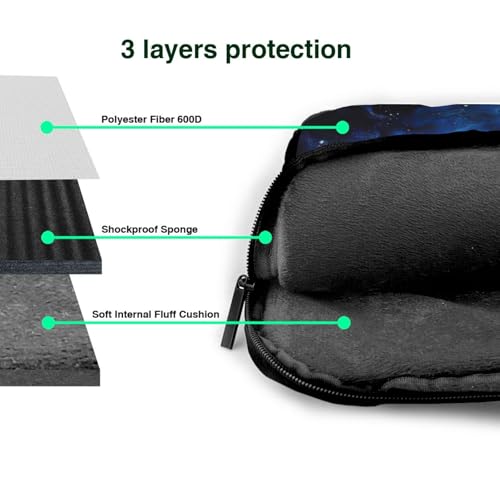 Funda para portátil elegante de galaxia azul con acabados de alta calidad 7