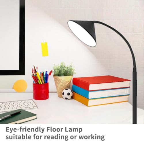 Image of Dimmable LED Floor Lamp, Super Bright Reading Lamps Floor Standing lamp with Remote & Touch Control, Stepless Dimming & 2700K-6500K Color Temperature, for Living Room Bedroom Office, Matte Black