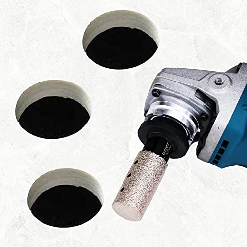 Diamond Coated Finger Bit, 1" Tile Milling Bit to Enlarge Polish Shape Holes on Porcelain Ceramic Marble Granite Tile Countertop, with 5/8-11 Thread to 3/8" Hex Shank Adapter, Diameter 25mm - Thumbnail 7