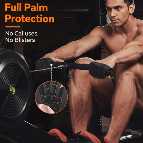 Image of PROBEROS Gym Gloves, Unisex Weight Lifting Gloves, 3 /4 Finger Workout Gloves with Finger Grip Gym, Full Palm Protection & Silicone Grip Gym for Weightlifting Exercise-L