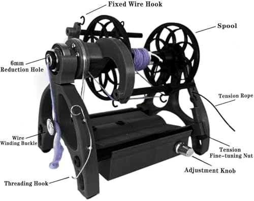 Adjustable Speed Electric Spinning Wheel for Wool & Fiber, 12V Yarn Spinner, 800RPM Max, 4oz Capacity, Forward/Reverse, Lightweight & Portable, Black