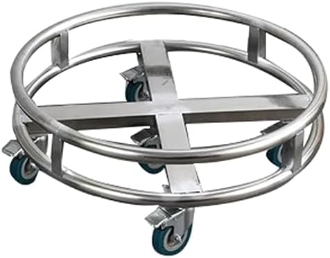 Stainless Steel Saucepan Trolley with Wheels - Mobile Base for Gas Bottles & Storage Buckets, Durable Bucket Stand for Easy Transport & Organization