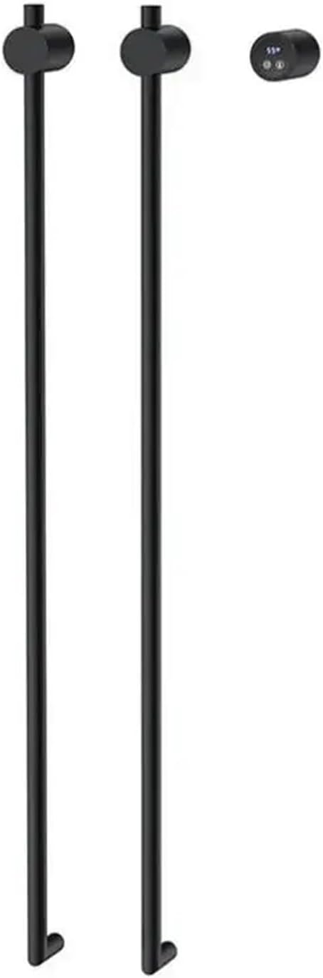 Bathroom Vertical Heated Towel Rail Bathrobe 2 Rack Electric Smart Thermal Bar Hidden Towel Warmer Towel Wire Heated(Matt Black,Other_110V)