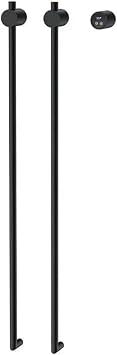 Bathroom Vertical Heated Towel Rail Bathrobe 2 Rack Electric Smart Thermal Bar Hidden Towel Warmer Towel Wire Heated(Matt Black,Other_110V)