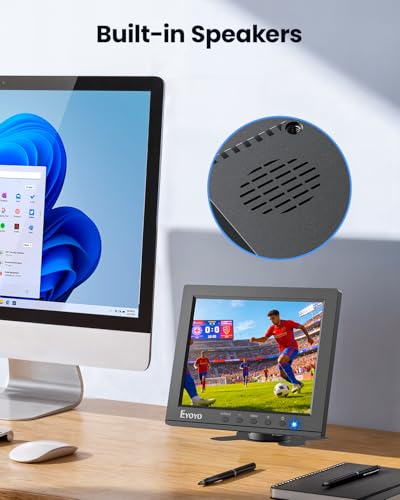 Eyoyo 8" Small Security Monitor, 1024x768 4:3 LCD, HDMI VGA BNC AV Input - image 7