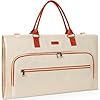 GMAK 47.7” Travel Garment Bag for Men Women, Foldable Carry on Suit Carrier with Zipper Pocket for Hanging Clothes, Travel Essential Dress Storage Tote Bag for Suits, Dresses, Coats, Tuxedos, Beige