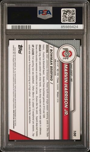 Graded 2023 Topps Bowman U Chrome Marvin Harrison Jr #100 Rookie RC Football Card PSA 10 Gem Mint