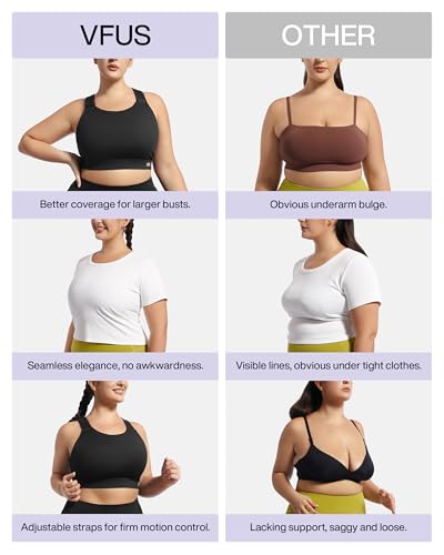 Plus Size Sports Bras Medium-High Support Adjustable Racerback High Neck Wireless Everyday Workout Running Bra for Women3