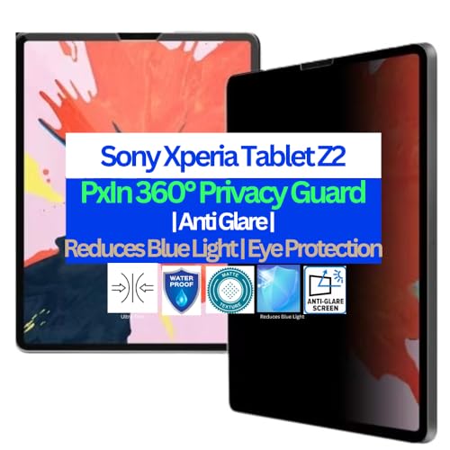 Image of Pxin Tablet Privacy Guard compatible with Sony Xperia Tablet Z2 | Screen protector | Anti-Glare | Blue light filter | 360 degree Anti Spy | Eye Protection