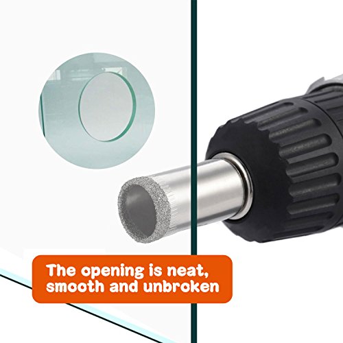 Diamond Drill Bit, Hole Saw Drill Bits Tools Set for Glass/Tile/Ceramic/Marble/Porcelain Cutting, Hollow Core Drill Bits Cutter with Diamond Coating, Carbon Steel 8mm-50mm 10 PCS 6 Diamond Drill Bit, Hole Saw Drill Bits Tools Set for Glass/Tile/Ceramic/Marble/Porcelain Cutting, Hollow Core Drill Bits Cutter with Diamond Coating, Carbon Steel 8mm-50mm 10 PCS - Image 6