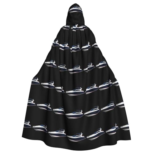 peiyeety Luxury Yachts Pattern Adult Hooded Cape Cloak for H