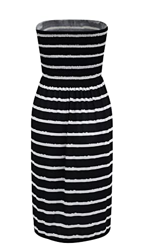 Image of Zyyfly Summer Strapless Dress for Women Tube Top Sundress Casual Beach Cover Ups