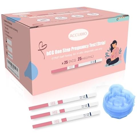 Pregnancy Test Strips with Urine Cups, 25 Count Individually Wrapped hCG Early Detection Home Test Over 99% Accurate, Rapid Early Detection Pregnancy Test 25mIU/mL