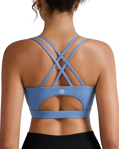Image of RUNNING GIRL Sports Bras for Women,Padded Sports Bra Tank Top Sexy Crisscross Back High Impact Longline Workout Yoga Bra