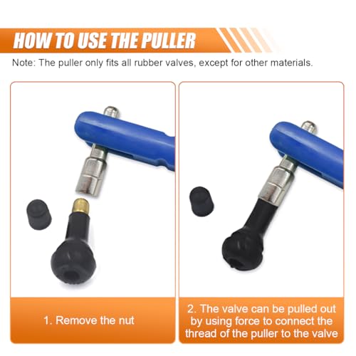 Image of Car Tire Valve Stem Puller, Tire Valve Core Installation Tool, No Scratch Tire Valve Stem Removal Tool, Universal Car Tire Repair Accessories for Most Cars Trucks Bicycles Motorcycles (Blue)