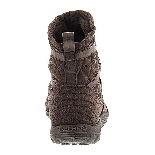 Skechers Skechers Women's Reggae Fest Steady Quilted Bungee Ankle Bootie,Chocolate,6.5 M US