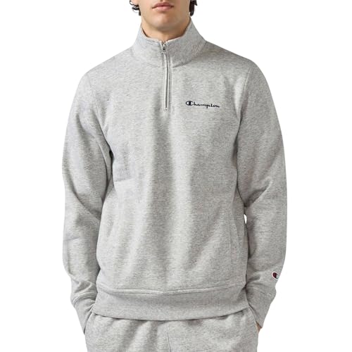 Champion Core Heritage Men Half Zip Sweatshirt, Light Grey