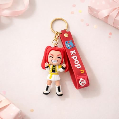 Image of Wanna Party Kpop Demon Hunters Cartoon Keychains, Mira Keychain for Boys and Girls, Cute Backpack Key Chain Accessories Wristlet chain Return Gift Items for Boys & Girls