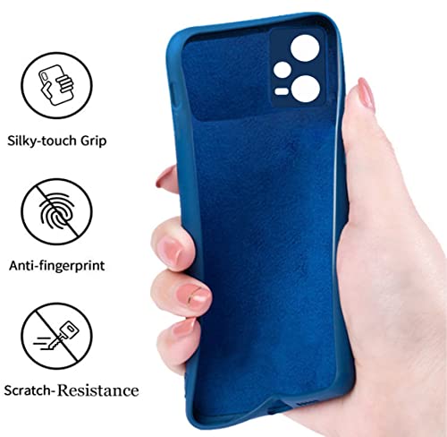 Image of A rtistque Liquid Silicone Back Cover Case for Mi Redmi Note 12 Pro Plus 5G Matte Shockproof TPU Soft Flexible with Camera Protection - Blue