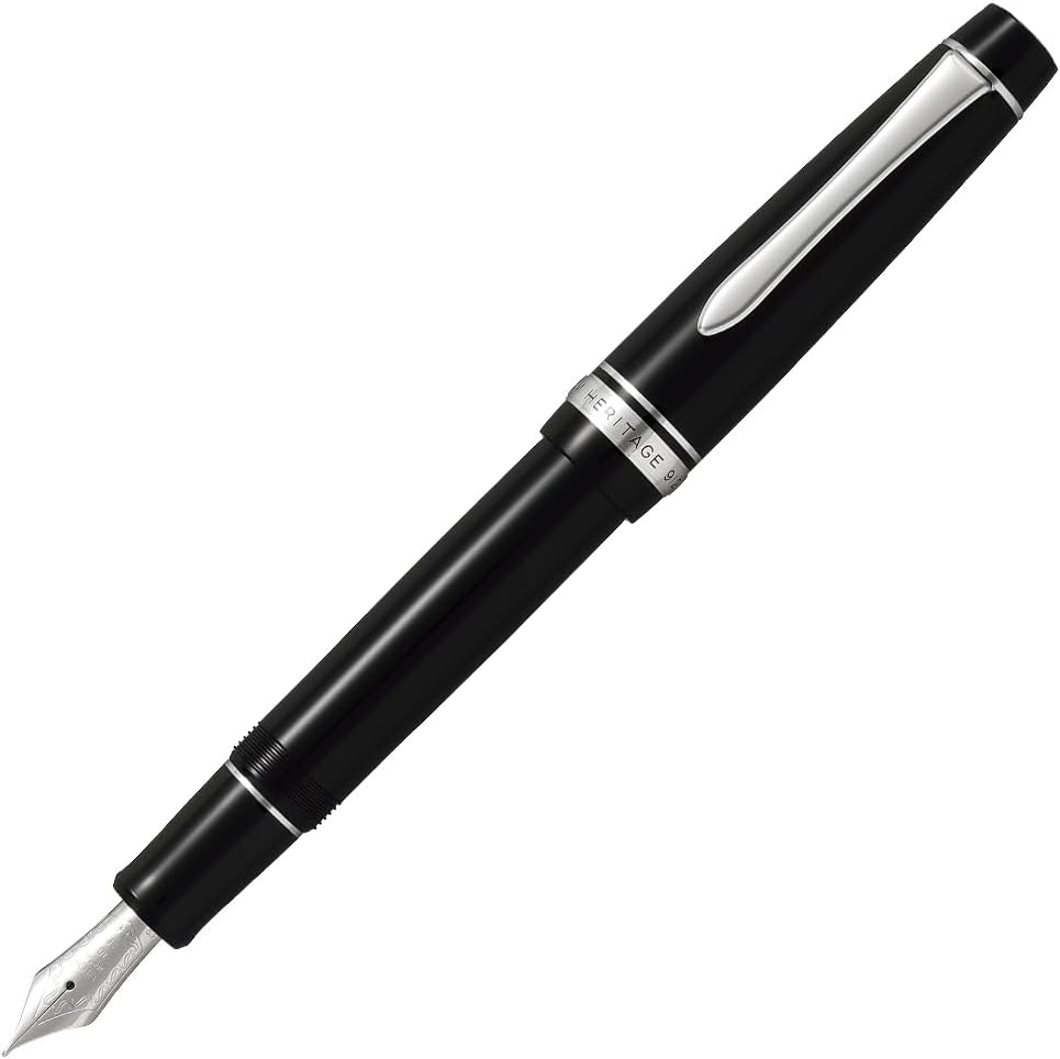 Pilot Fountain Pen Custom Heritage 912, Black Body, FA-Nib (FKVH-2MR-B-FA)