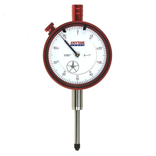 Anytime Tools Dial Indicator 1"/0.001" Professional Super Smooth Movement Quality Carbide Anvil AGD Spec w/Lug Back