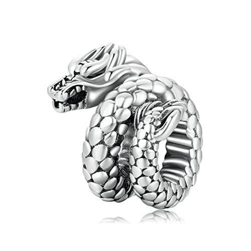 WOSTU 925 Sterling Silver Cute Animal Cat Dog Butterfly Dragon Snake Bead Charm for Charm Bracelet Personalized Jewelry Gift for Women