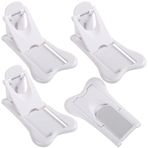 Lot de 4 Bloque Porte Coulissante, Verrouillage de Sécurité pour Bébé Auto-adhésif Bloque Fenêtre Coulissante Serrures Porte Coulissante Enfants pour Utilisation Porte Fenêtre Placard Cover