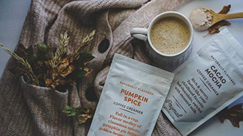 PRYMAL Coffee Creamer - Non Dairy, Keto, Sugar Free - 100% Natural, Non Refrigerated Powder with MCT - 11.3oz Bag - Pumpkin Spice Flavor