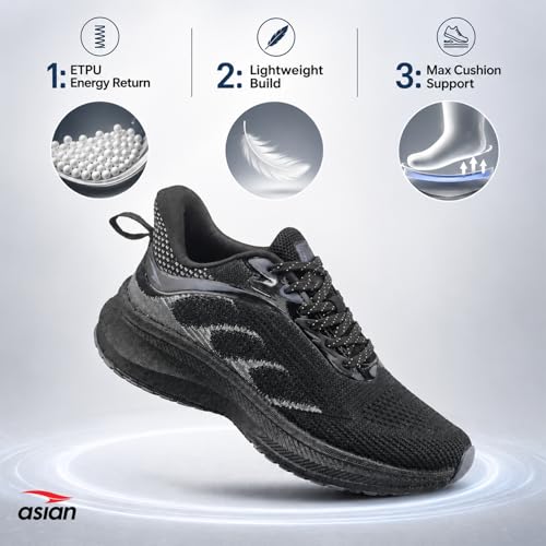 Image of ASIAN Men's HYPERCUSHION-01 Sports Running Shoes with Lightweight TPU & TPR Sole with Memory Foam Insole Casual Sneaker Shoes for Men's
