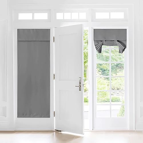 NICETOWN Blackout Curtain for Window, Sidelight Door Curtains for Glass Patio Thermal Insulated French Door Shade for Living Room Kitchen, 30" W x 72"