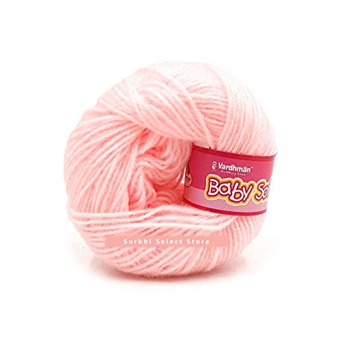 Image of Vardhman BabySoft Knitting Yarn | 100% Acrylic Wool | 4 Ply | Thin Knitting & Crocheting Hook Thread & Lightweight | Special Baby Wool | 150 Grams (6 Balls of 25g) | Machine Washable | Ideal for Blankets, Hats, Booties Ultra-Soft for Baby Sweaters, Blankets, Caps, Socks, Soft toys, Art & craft | Available in multicolors - (BBL001 - Baby Pink)