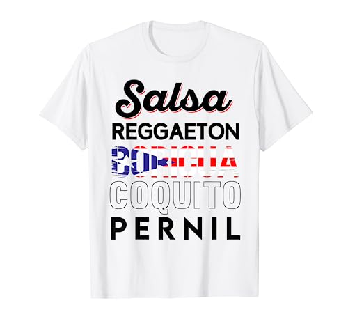 Salsa Puerto Rico Boricua Puerto Rican PR Music Jíbaro Flag Camiseta