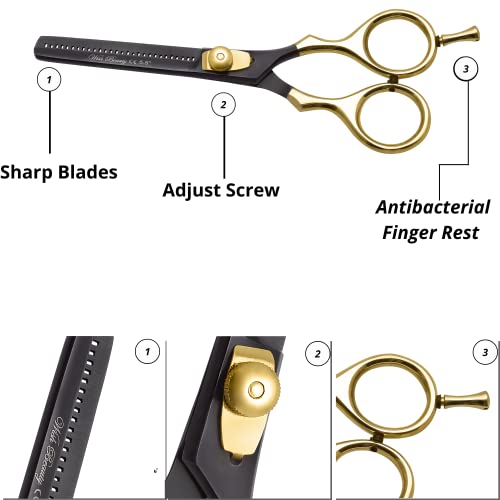 Wishbeauty 5.5" Professional Scissor for Hair Cutting Thinning Hair Dressing Thinning Shear Scissors UK Shears for Hair Cutting Salon Barber Scissor - Image 4