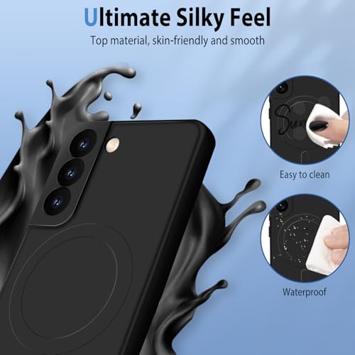 Coque Samsung S21 Plus compatible MagSafe en silicone noir - 2