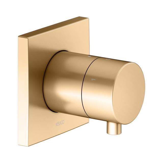 Válvula desviadora empotrada KEUCO IXMO para 3 consumidores con maneta confort, con cierre, roseta cuadrada, 59549251002, Color: latón cepillado