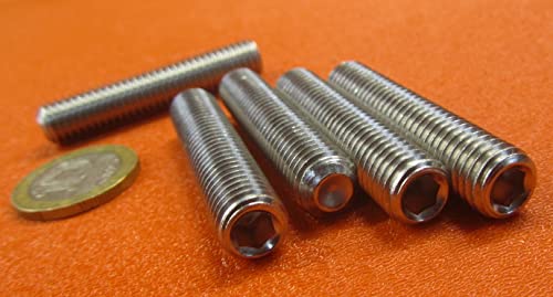 18-8 Stainless Cup Point Set Screws M10 x 1.5 mm x 50 mm Length 5 pcs